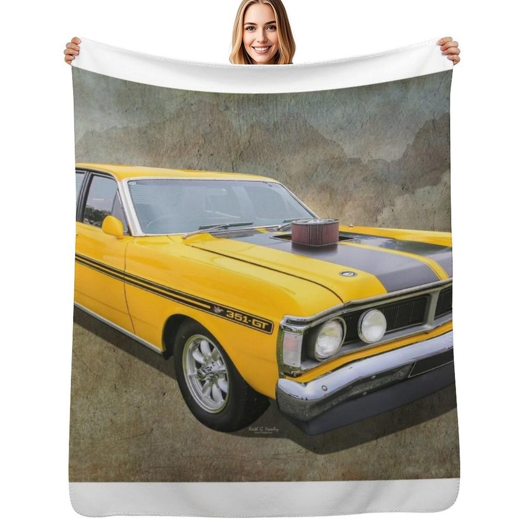 351 GT Falcon Теплое одеяло-плед из фланели для дивана, кресла, спальни