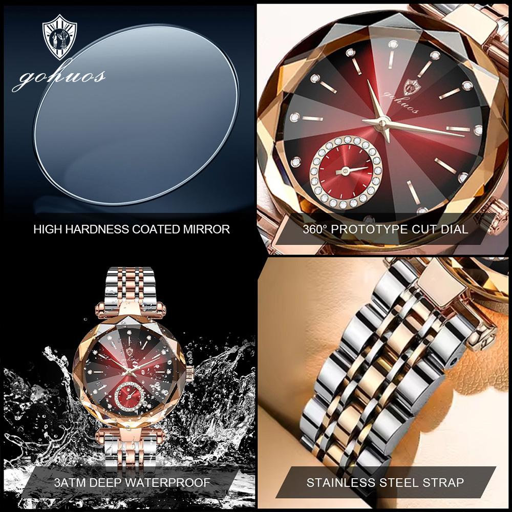 Gohuos 7820 High Quality Women's Quartz Watch Simple Fashion Waterproof Female Clock for Business Watch for Female
