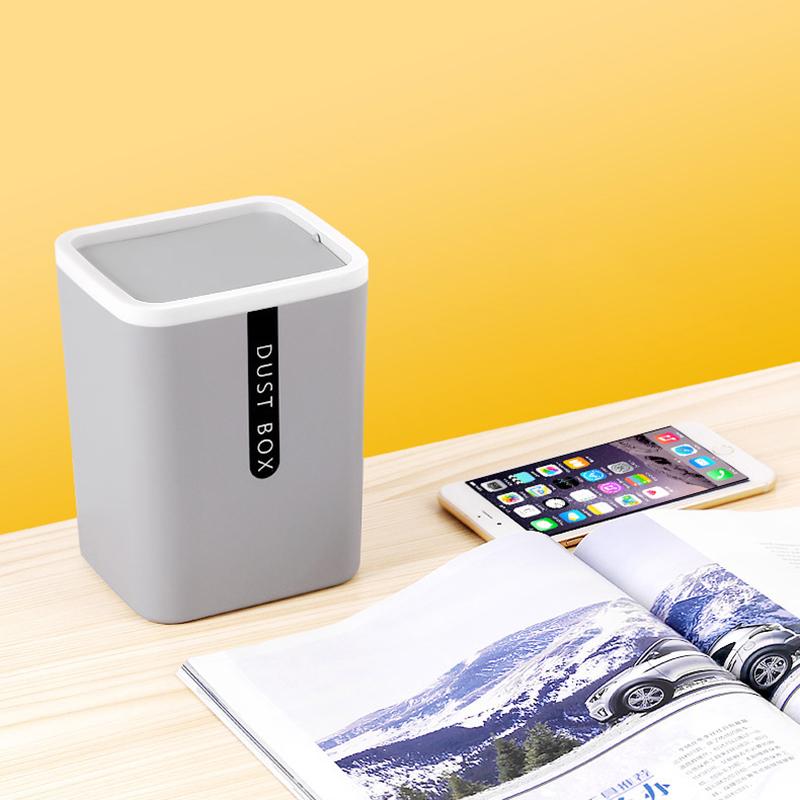 Мини-мусорное ведро, небольшой мусорный бак, легкий, экономит место, бочка для всякой всячины, вращающаяся на 360 градусов, крышка для хранения