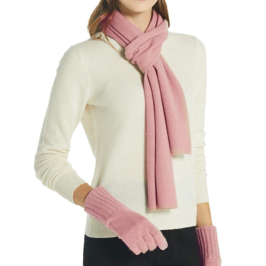 EURKEA Cashmere Simple Day Women's Scarf/Stole, 100% Cashmere, Design, Valentine's Day/White Gift, KASHIMIA20-D (Mauve)