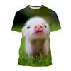 New Fashion Cute Pig Animal 3d Printing T-shirt Men's and Women's Summer Casual Short-sleeved Streetwear Shirt Tops