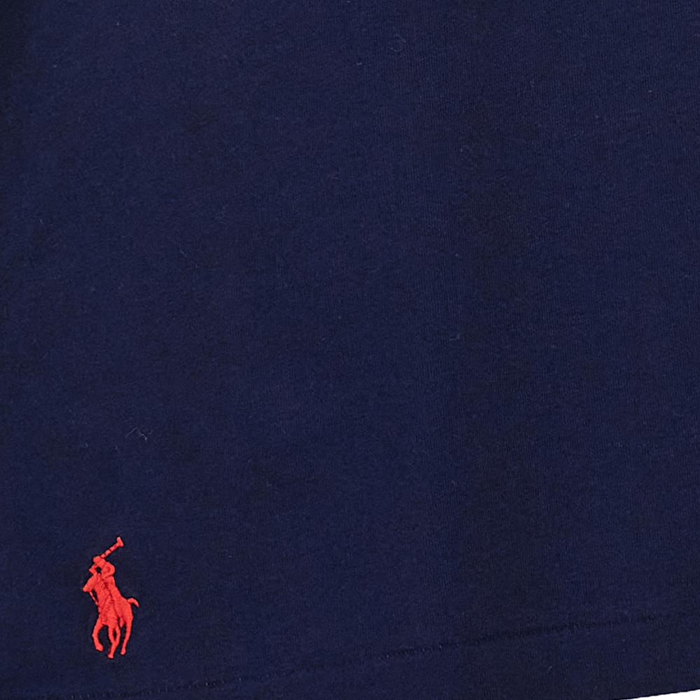 Polo Ralph Lauren FW23 Принт логотипа Прямой крой Круглый вырез Короткий рукав Футболка Мужские футболки Темно-синие 710929077-001