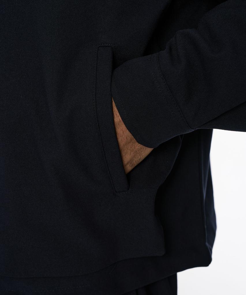 CODEMORPH Wool-Like Two-Way Zip-Up Harrington Jacket Navy