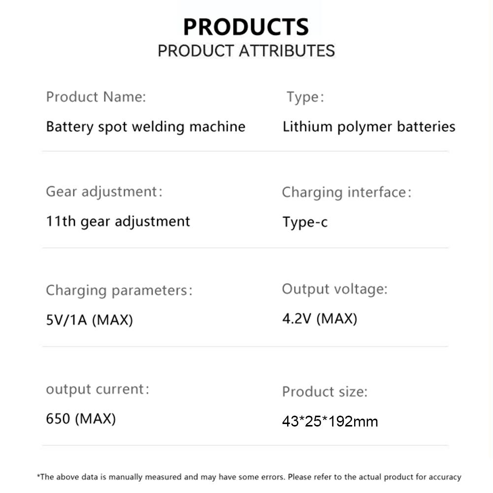 H1 Dual Pulse Handheld Spot Welding Machine Compact 11 Gear Adjustments Type-C Charging Portable Welder For Efficient And Versat