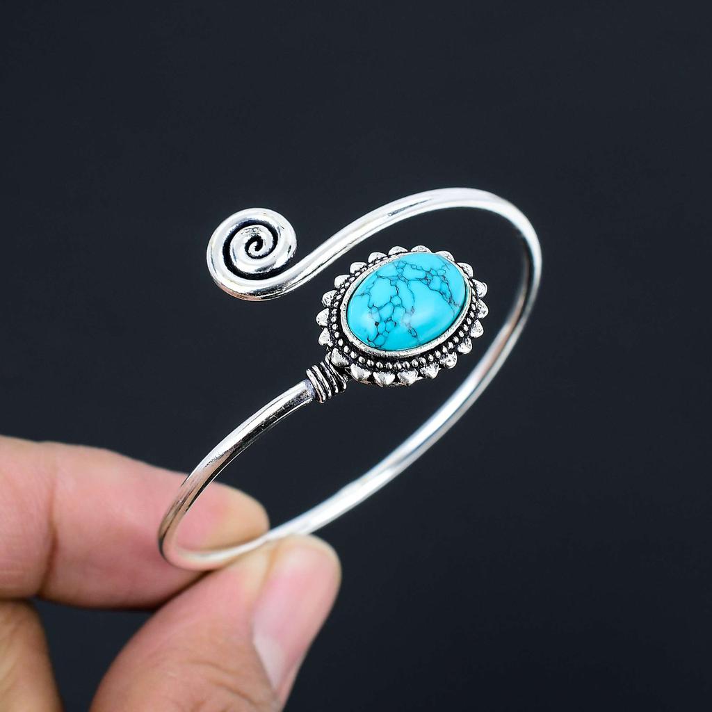 Браслеты из стерлингового серебра 925 пробы с драгоценными камнями Turquosie, ювелирные изделия в подарок для унисекс LG-133