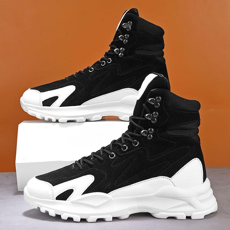 Men's Boots 2025 New High Top Casual Sneakers Comfortable Platform Lace Up Trainers Outdoor Hiking Travel Shoes Tenis Masculino