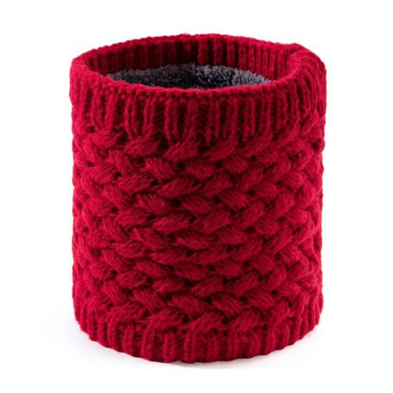 Winter Neckerchief Soft Windproof Fabric Velvet Lining Thickened Knitting Scarf Cold Weather Neck Warmer