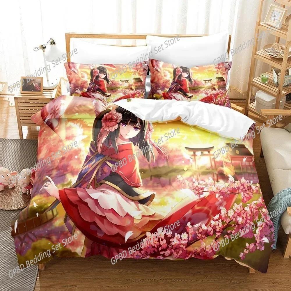 3D-печать Игра Kawaii Girls Onmyoji Постельное белье Комплект односпальных двуспальных кроватей Queen King Size для взрослых и детей Спальня Пододеяльники Комплекты