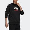Adidas Originals Fun Print Sport Round Neck Pullover Sweatshirt Men Tops Black H09106
