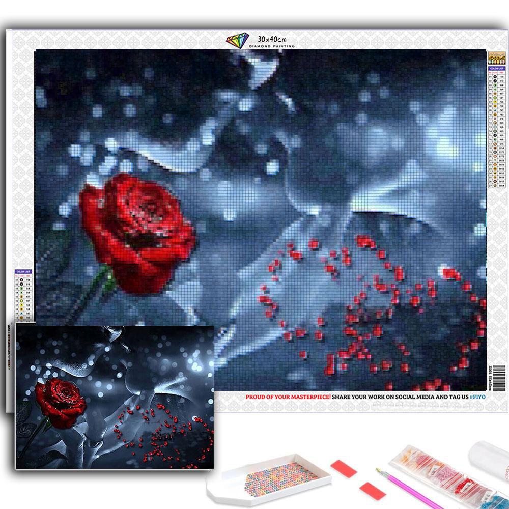 5D Diy Алмазная картина Ночная роза Вышивка Мозаика Художественная картина Стразы Декор Подарок