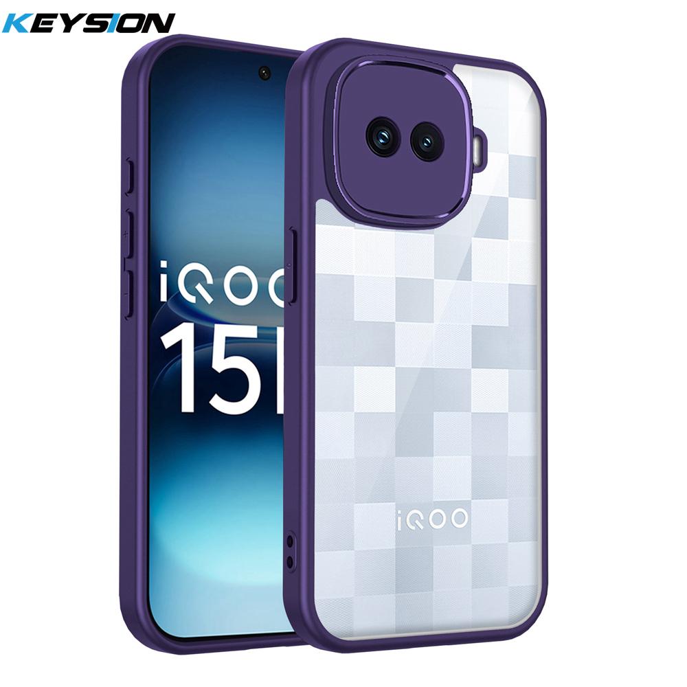 KEYSION Прозрачный чехол для телефона для IQOO 15R 5G Мягкий силикон+ПК HD Clear Простой ударопрочный задний чехол для телефона для IQOO Z11 Turbo