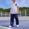 Nike Однобортный топ с полосатым логотипом, сезонный, дышащий, легкий, с V-образным вырезом, коротким рукавом, детский, белый DZ3685-100