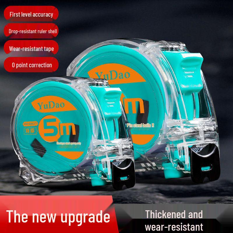 Высокоточная прочная рулетка, 3м / 5м / 10м, Утолщенный ударопрочный прозрачный корпус, стальная линейка.
