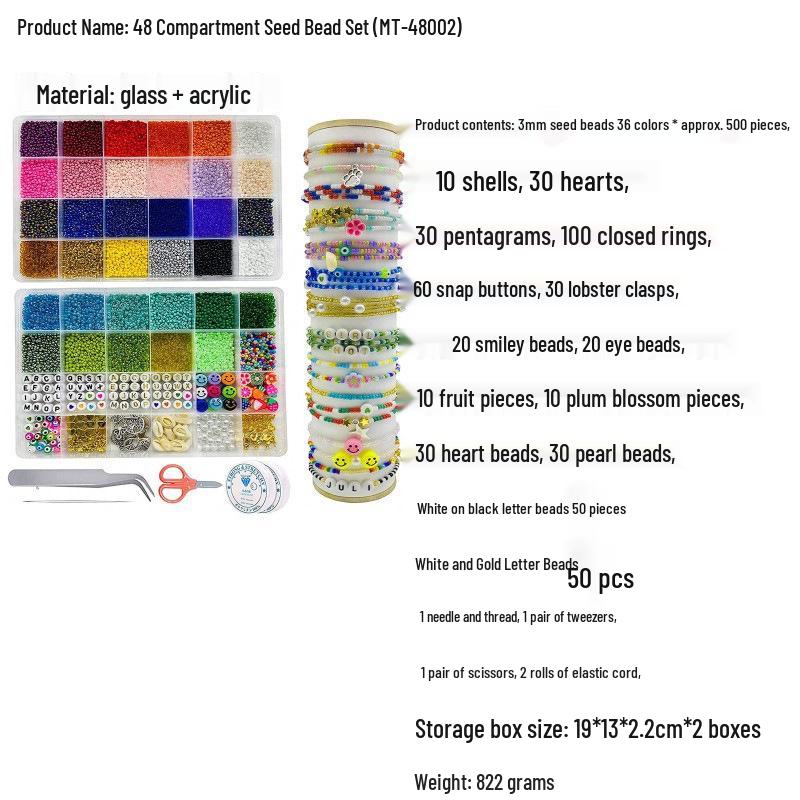 Европейский и американский набор браслетов из расписных стеклянных бусин, сделанных своими руками