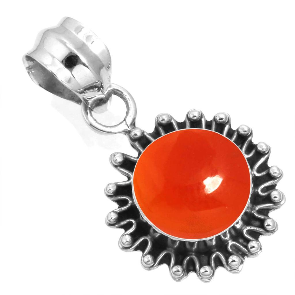 925 Sterling Silver Pendant Women Gemstone Handmade Jewelry Engagement Gift Amber Amethyst Black Onyx Carnelian Garnet Quartz Green Onyx Gold Stone