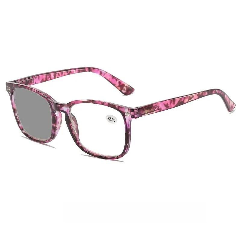 Стильные фотохромные очки для чтения с узором HD Ультралегкие Защита от синего света Пресбиопия Очки 0 до +4 0