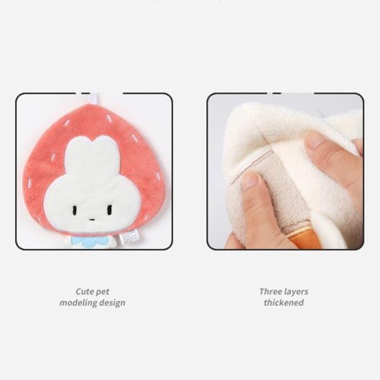 Подвесное полотенце для протирания, быстросохнущее, широкое применение, моющееся, отличная тряпка для протирки рук с кроликом, чистая ткань, товары для дома