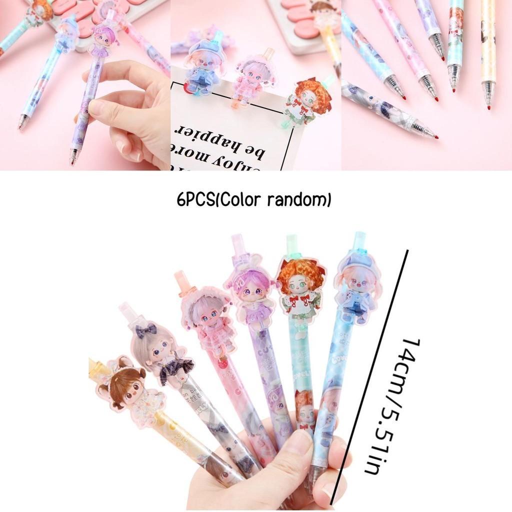 48-piece Box Of 0.5mm Cartoon Cotton Doll Sticky Push Pens Great For Students And Girls 926)