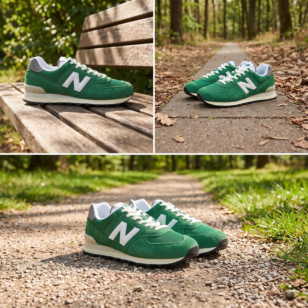 New Balance Nb 574 Мягкие Удобные Низкие Повседневные Кроссовки Унисекс Зеленый Белый U574HSB