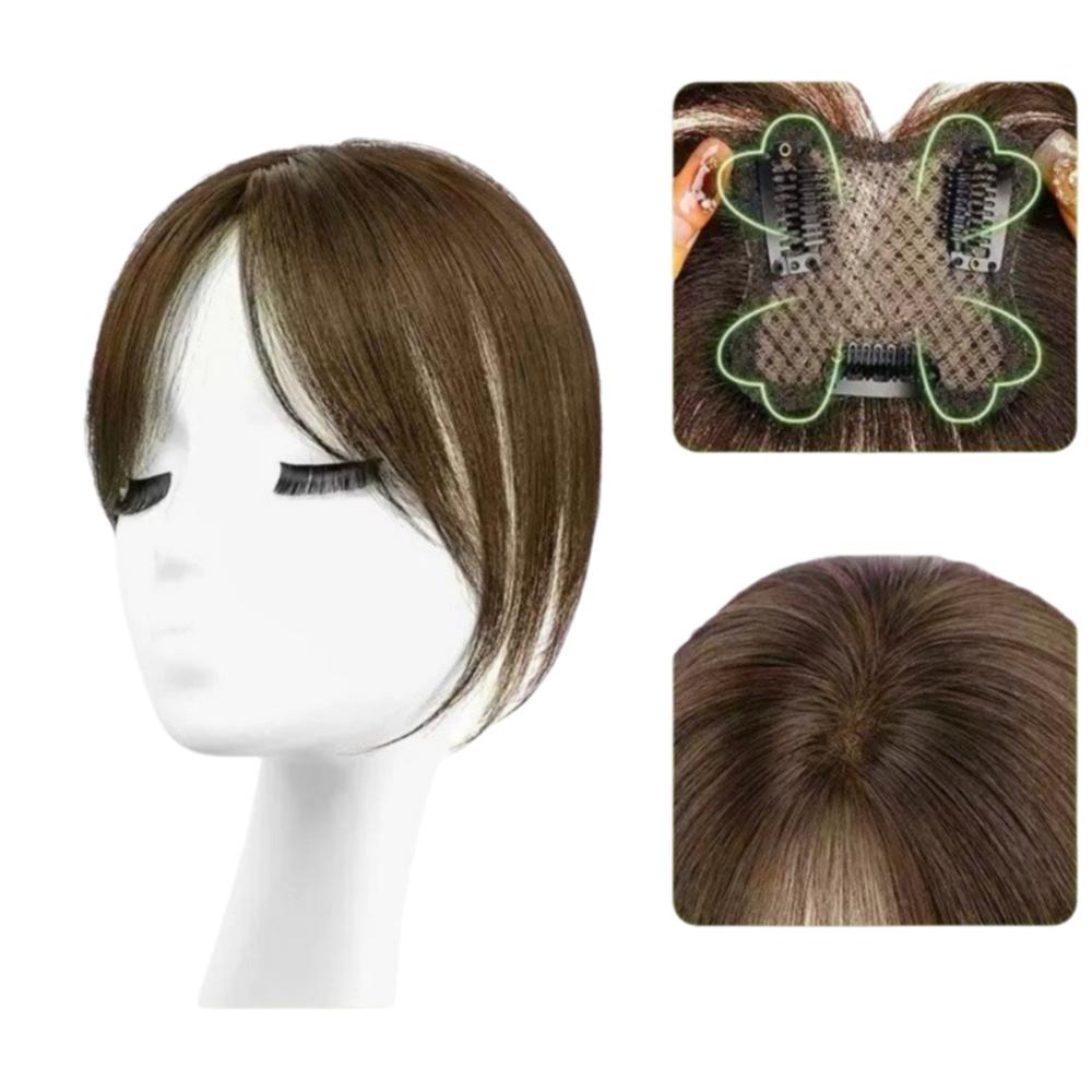 Clip In Hair Toppers Wigs with Bangs Hair Extension Fringe Hair Pieces Hair Loss
