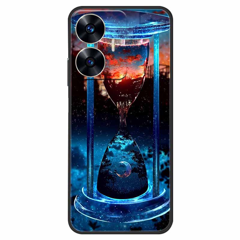 Чехол для телефона Realme C55 Черный Силиконовый Fundas Для Realme C55 RMX3710 ТПУ Мягкая Задняя Панель Coque Звезда Нарисована на RealmeC55 C 55