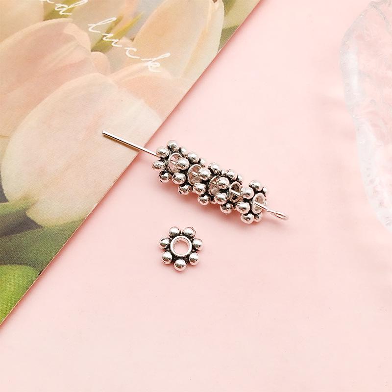 Антикварные серебряные бусины-разделители в форме цветов и звезд для самодельных украшений