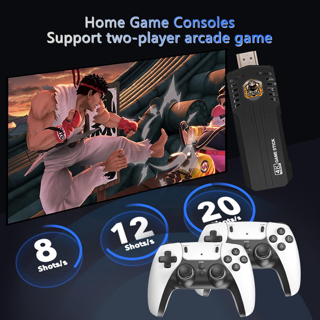 X8 Pro Wireless Retro Game Console with 35000+ Built-in Classic Games, 4K HDMI TV Output, Dual 2.4G Wireless Controller, 64G Nostalgic Game Stick