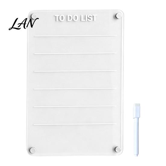 Magnetic Acrylic Refrigerator Calendar 12''x8'' Planning Board, Clear Weekly Meal Planner, Transparent Fridge Memo Pad Dry Erase Noteboard with Marker