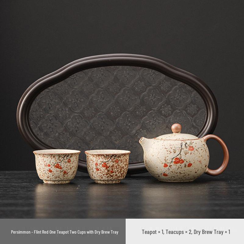 Набор для чая Firestone Gaiwan: Высококачественный керамический чайник, чашка, чайник с ручкой для заваривания чая дома или в офисе.