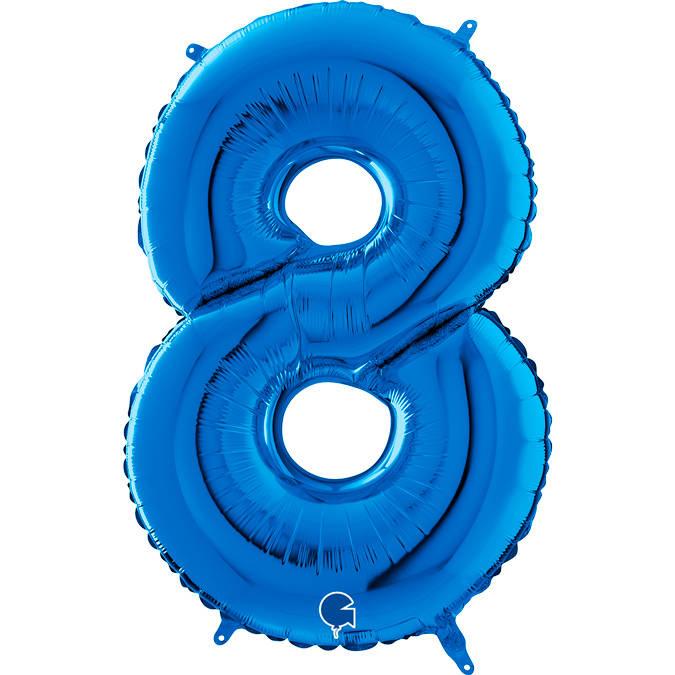 Balon Foliowy Cyfra 8 Niebieski, 66 Cm Grabo