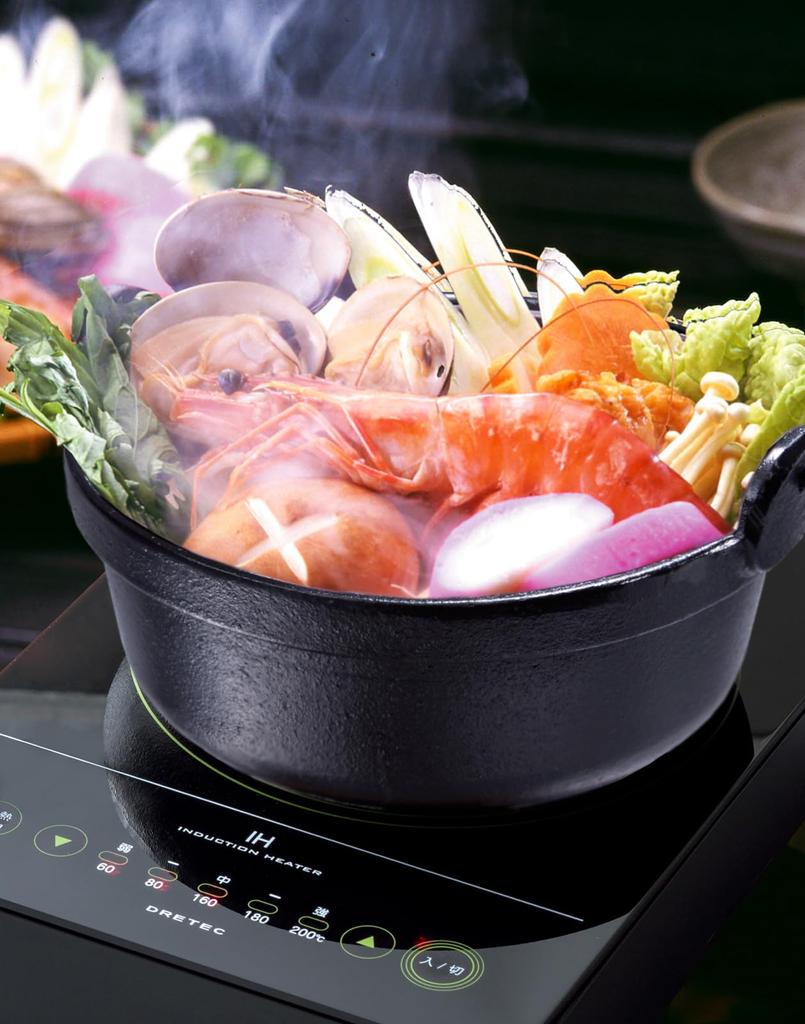 Ishigaki Irori Pot Black 17cm Wooden Lid Pot Gas Fire IH Compatible Iron Casting 3984