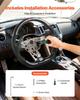 Steering Wheel for 2008-2020 Nissan 370Z, Carbon Fiber Steering Wheel D-Shaped Flat-Bottom, Leather Grip with Non-Slip Texture & Precise Stitching,