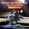 2024 New Central Control Screen Car Ornament Skateboard Bear Sliding Bear Creative Car Cartoon Interior Decoration