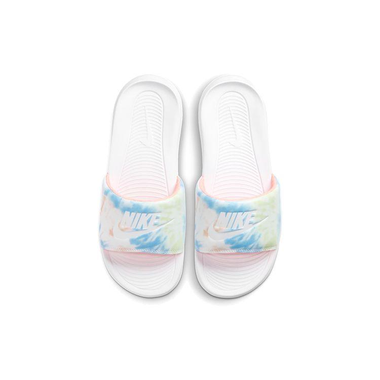 Nike Victori One Женские кроссовки Slide Tie-Dye с принтом Белый Ярко-Манго Сапфир CN9676-101