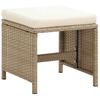 Garden Chairs with Footstool 2 pcs Poly Rattan Beige