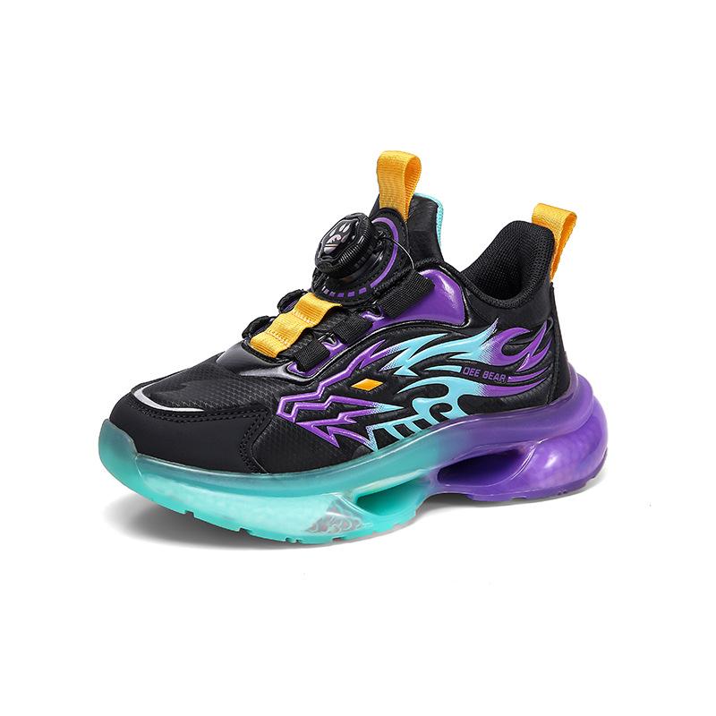 Boys' shoes, new spring and autumn mesh children's sports shoes with rotary buckle, suitable for students and older boys, running shoes
