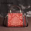 Retro Genuine Leather Women Bag Leisure Handmade Embossing Natural Cowhide Handbag Shoulder & Crossbody Bags