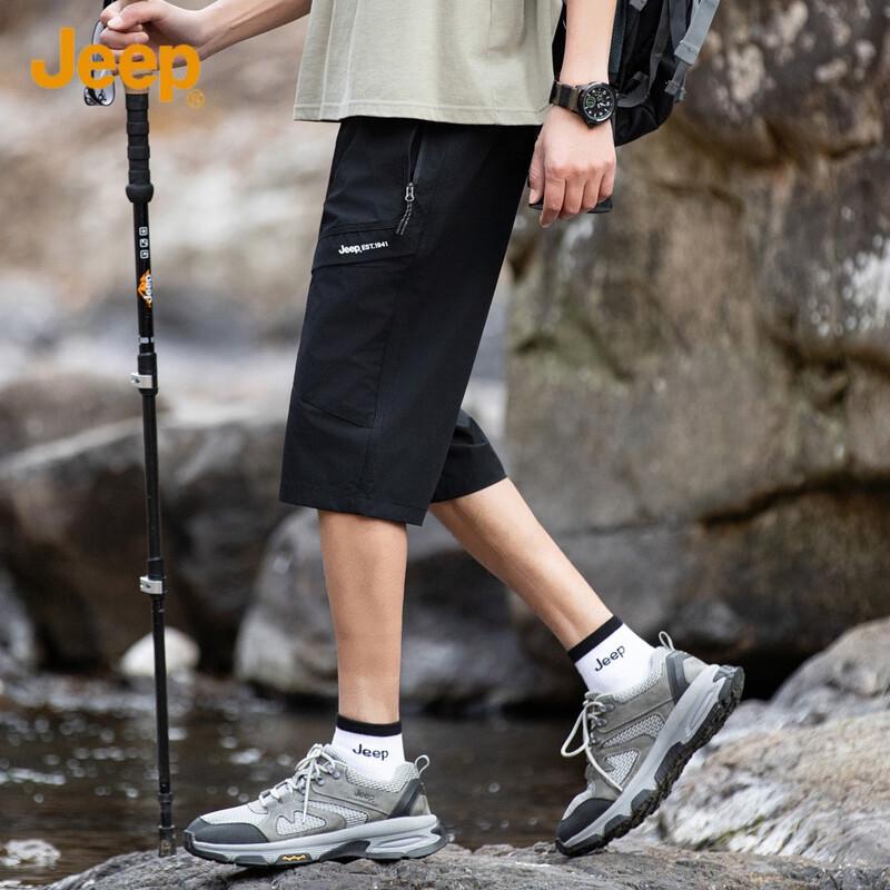 Jeep Мужские летние дышащие укороченные брюки карго