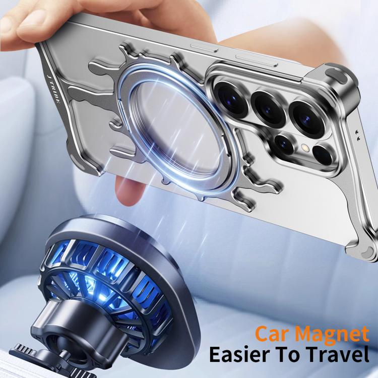 Glacier Series Cooling Magnetic Phone Case With 360° Rotating Holder For Galaxy S26 Ultra 5G, Frameless Heat Dissipation Anti-Scratch Protective Cover