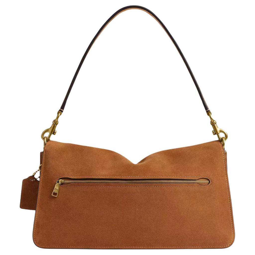 Coach Tabby 36 Logo Suede Shoulder Bag Large Women shoulder bag Caramel CEM12-B4CAR