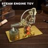 Steam Engine Model Realistic Copper Engine Decoration Heavy Duty Metal Miniature Engine Desktop Ornament Kids Science Learning Educational Toy