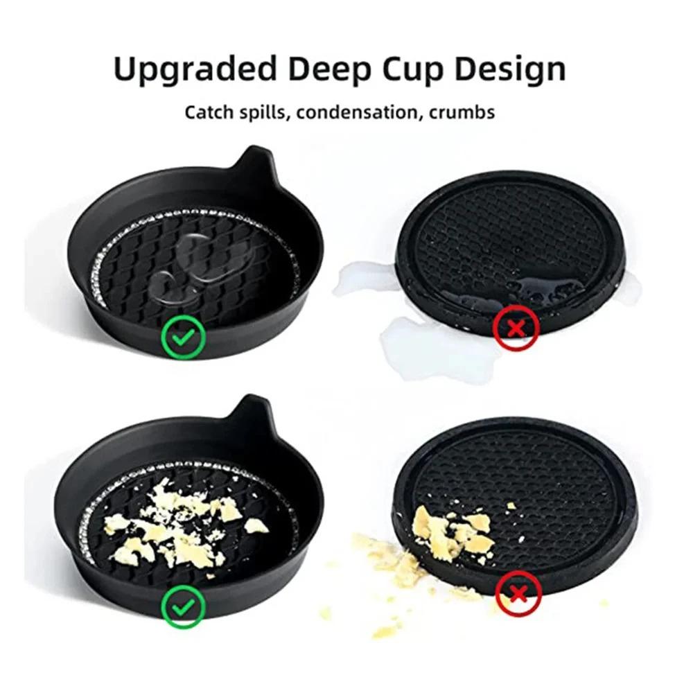 New Non-slip Water Cup Pad Car Coaster Diamond Rhinestone Bling Decoration Anti-skid Rubber Cup Bottle Mat Interior Accessories