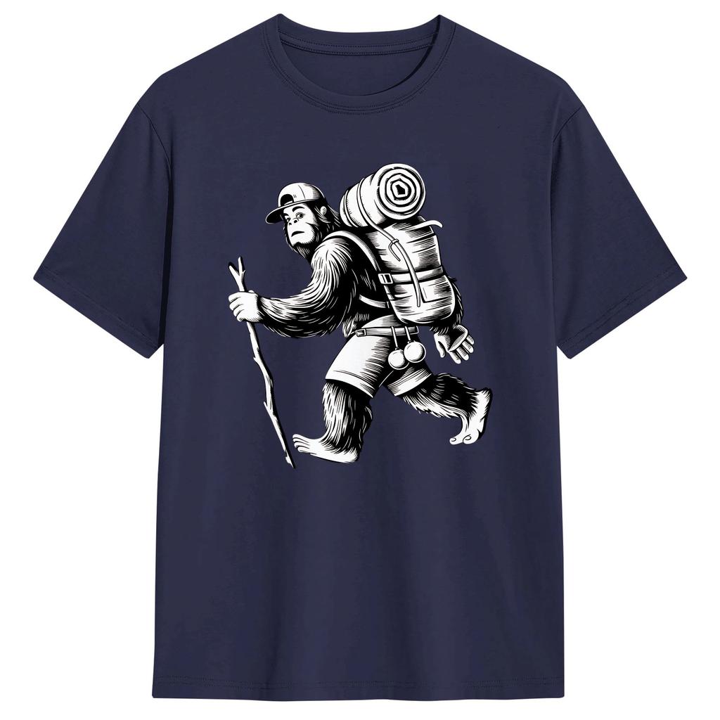 Bigfoot Hiking Cotton T Shirt For Unisexs Summer Vintage T Shirts Hipster Tee Shirt Oversize Custom Logo Tops