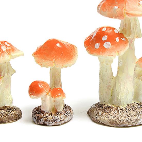 Realistic Mushroom Toadstool Miniature Ornament Fairy Garden Terrarium Dollhouse Decor for Bonsai Terrariums