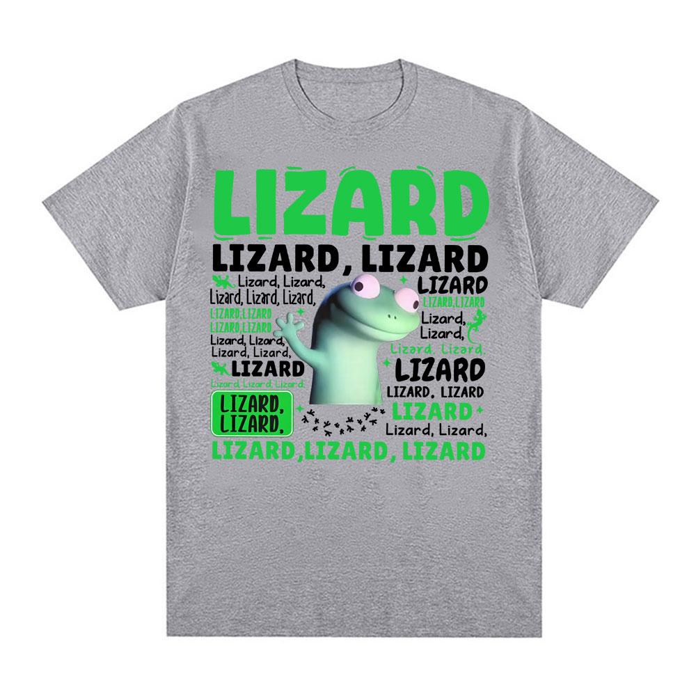 2025-26 Summer Hot Lizard, Meme, Unisex Fashion Fun Graphic T-shirt, Oversized Gothic T-shirt Men's Summer Street Cotton T-shirt