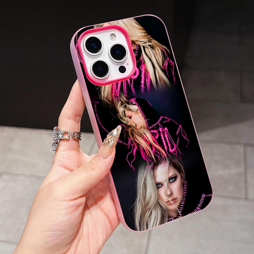 Чехол для мобильного телефона Avril Lavigne Jelly Double layer Rose Red для iPhone 17 16 15 14 13 12 11 Air Pro Max Plus Защитный