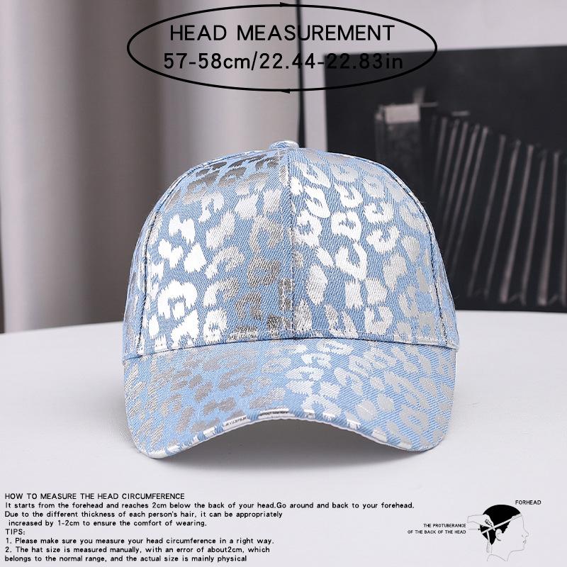 Ladies cap casual leopard print baseball cap sweet cool wind denim hat manufacturer