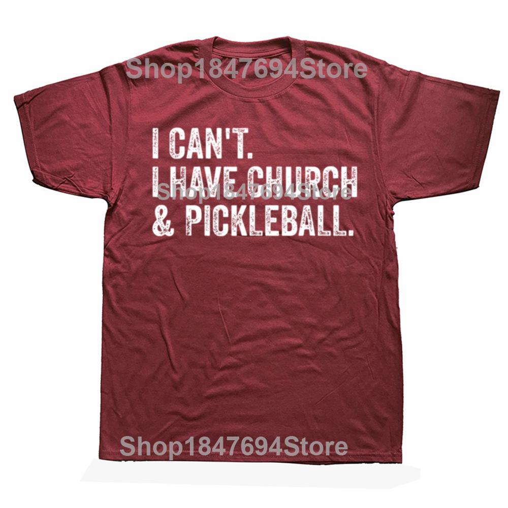 Funny I Can't I Have Pickleball Graphic 100% Cotton T-shirt Men Women's Fashion Casual Tshirt Loose Oversized Streetwear T Shirt