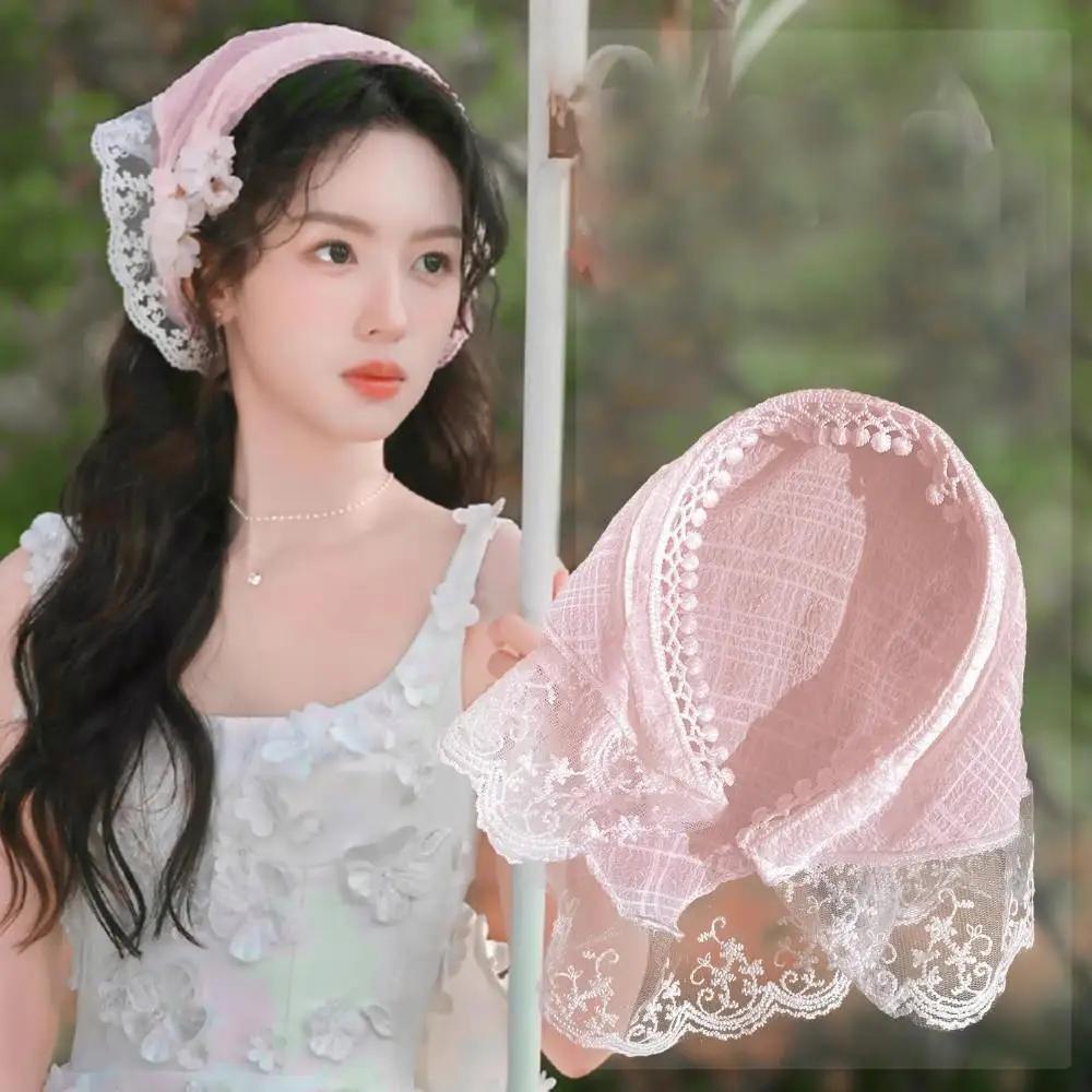2025 Новые популярные в Юго-Восточной Азии кружевные повязки на голову и аксессуары для волос для фотографии естественной лени