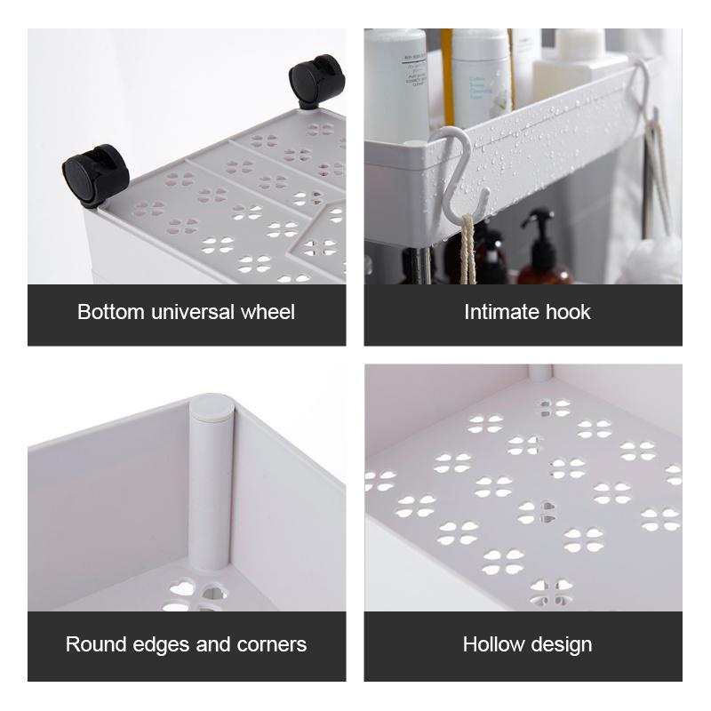 2/3/4 ярусная тонкая узкая тележка для хранения, мобильная полка, органайзер с ящиком, выдвижная тележка, стеллаж для тележки для кухни, ванной комнаты, прачечной